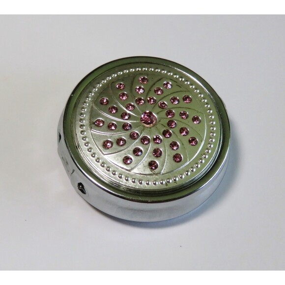 Pretty Pink Rhinestone  Pill keeper NWOT push button to open - Picture 2 of 7
